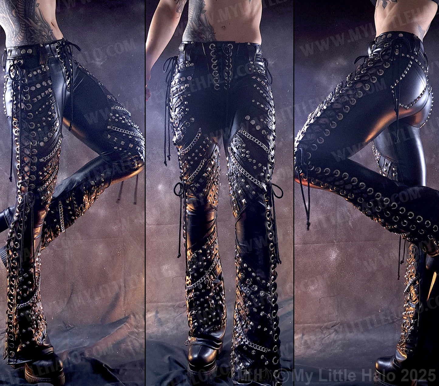 #9 Lace up Heavy Metal Rivet Flares