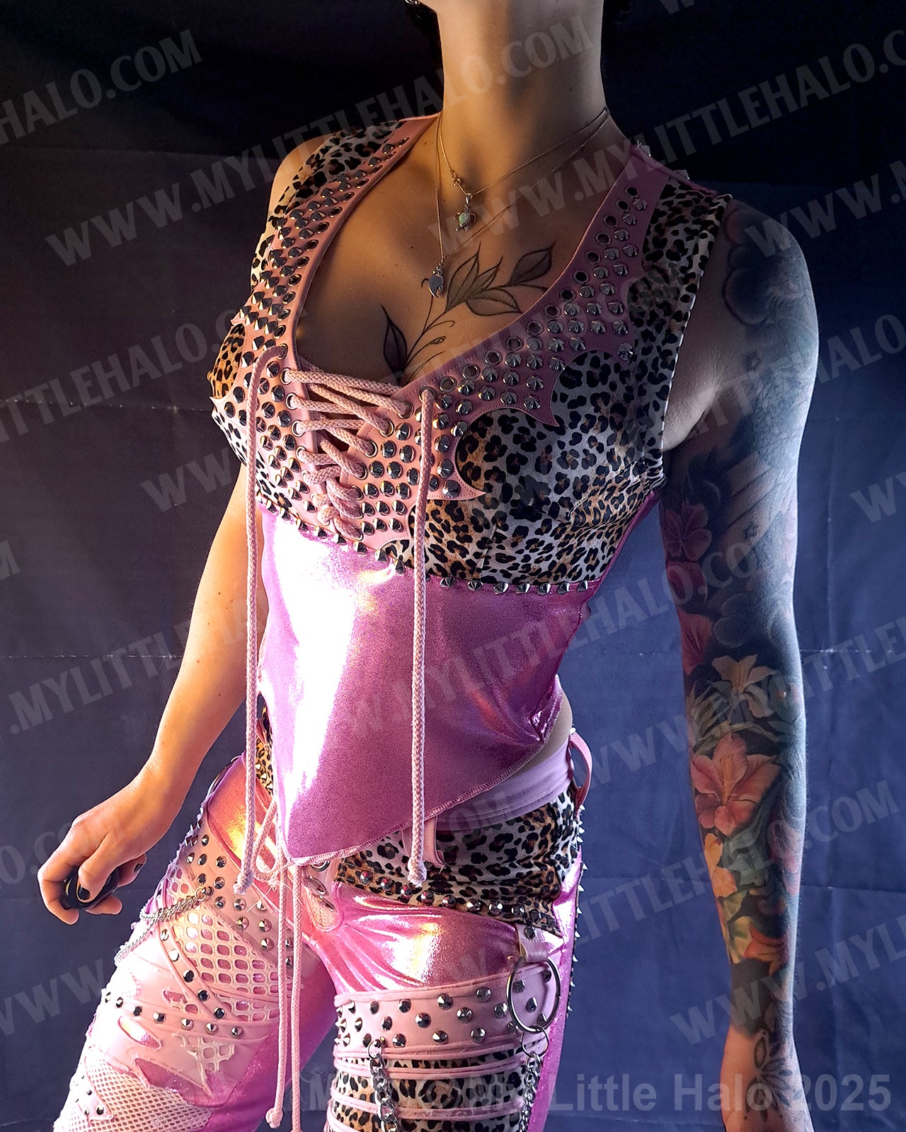 #9 Pink Candy & Cheetah Rivet Vest (04-25-01-1-09)