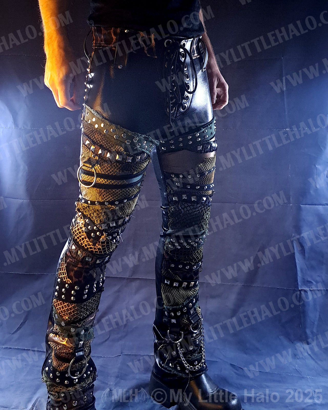 Men's Leopard/Khaki Straight Cut Rivet Pants (03-25-02-3-01)