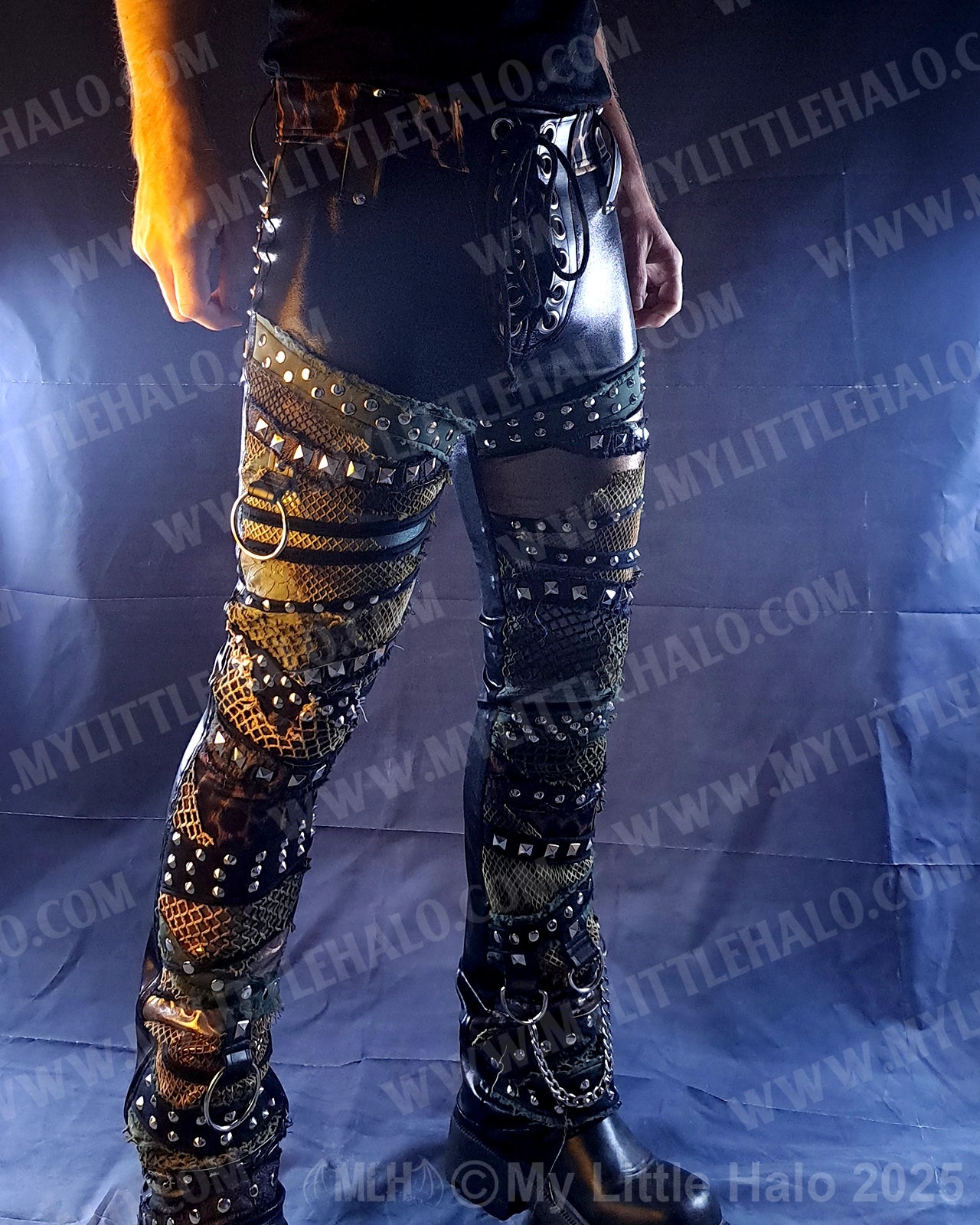 Men's Leopard/Khaki Straight Cut Rivet Pants (03-25-02-3-01)