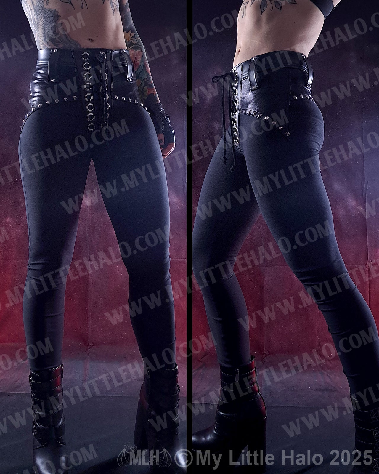 Matte Black High Waisted Skinny Pants