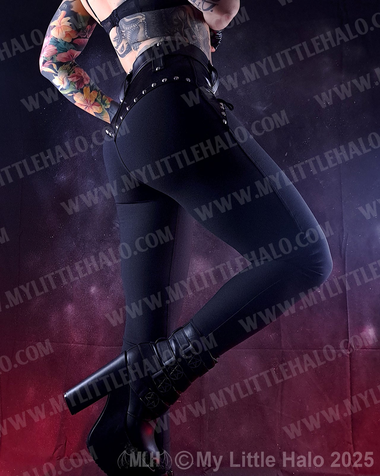 Matte Black High Waisted Skinny Pants