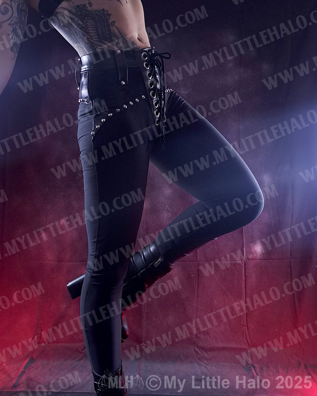 Matte Black High Waisted Skinny Pants