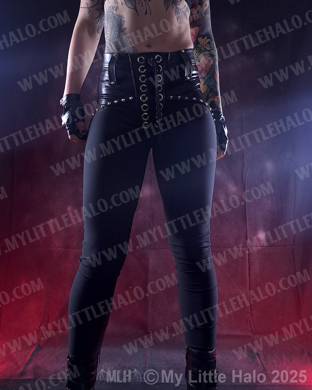 Matte Black High Waisted Skinny Pants