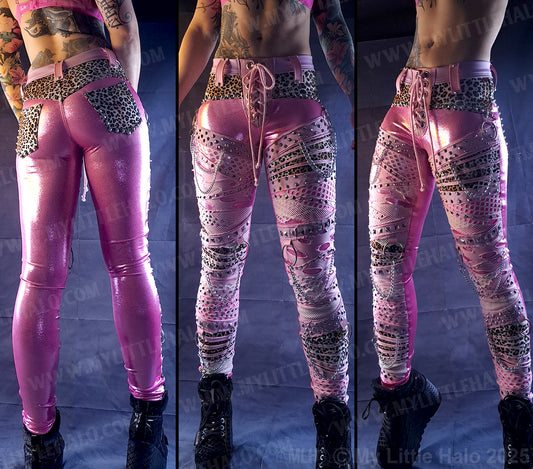 #7 Pink Candy & Cheetah Collage Skinny Pants