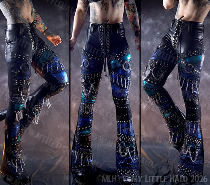 Black, Turquoise & Blue Spider Web Flares #10