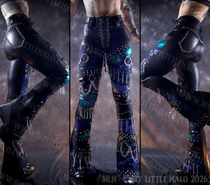 Black, Turquoise & Blue Spider Web Flares #10