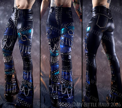 Black, Turquoise & Blue Spider Web Flares #10