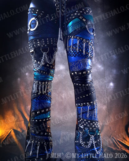 Black, Turquoise & Blue Spider Web Flares #10