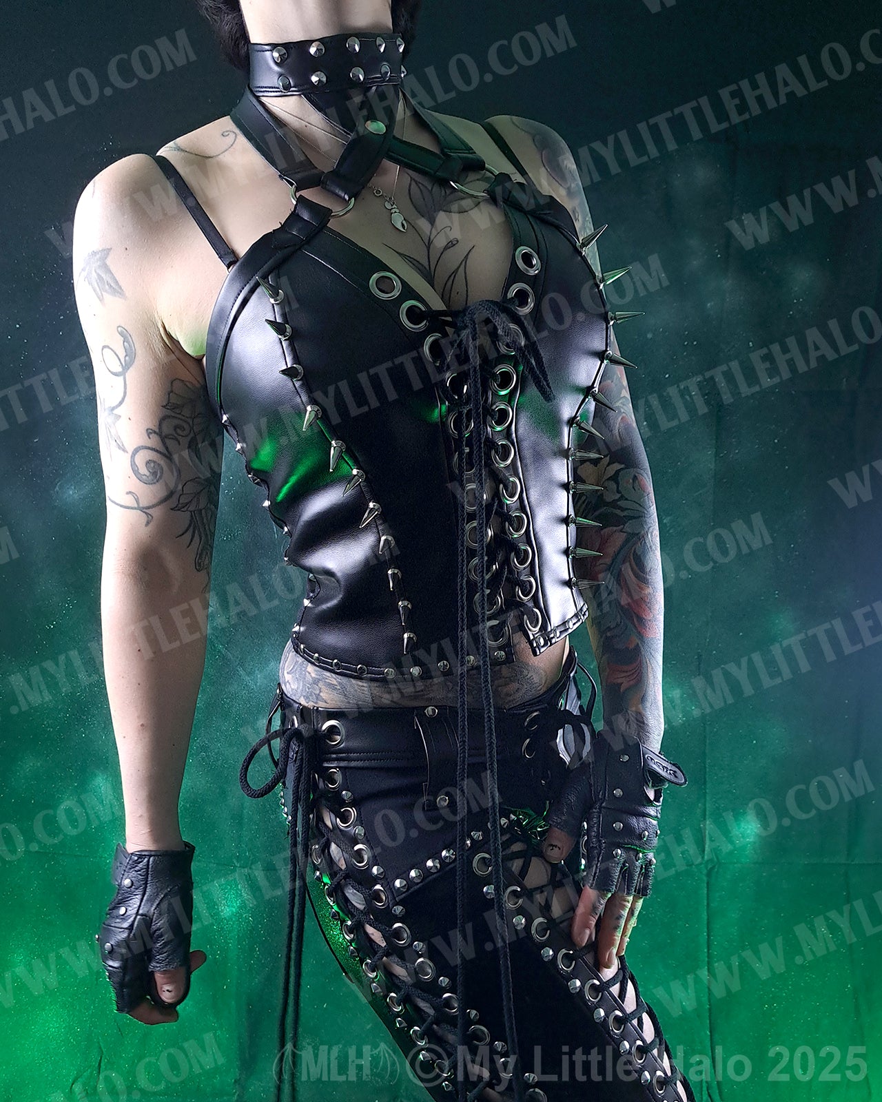 #11 Black Spiked Choker Bustier