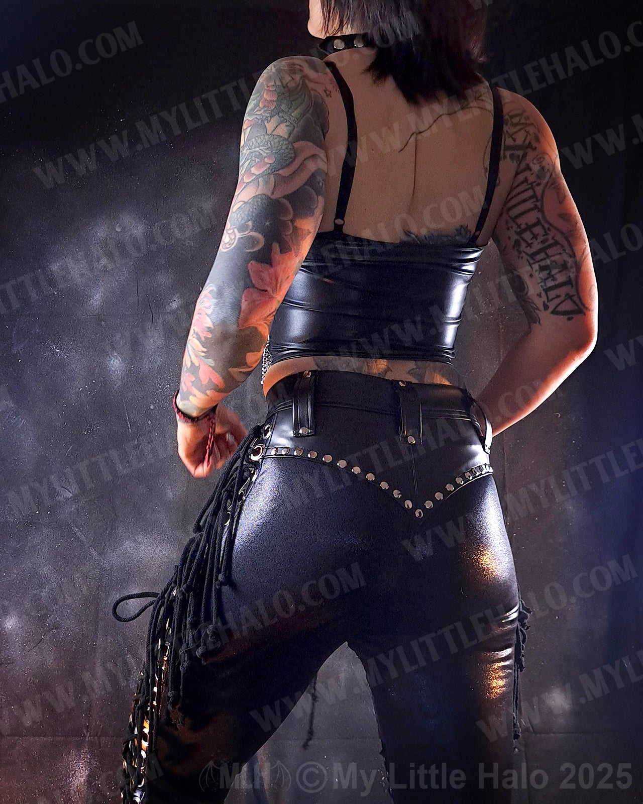 #11 Black & Silver Rivet & Chain Bustier