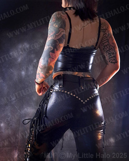 #11 Black & Silver Rivet & Chain Bustier