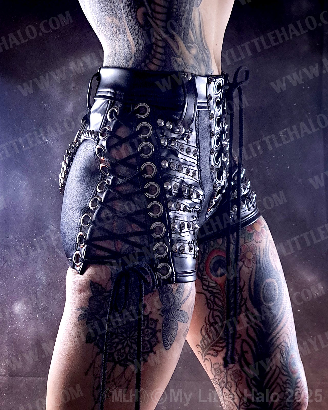 #11 Lace up Heavy Metal Rivet Shorts