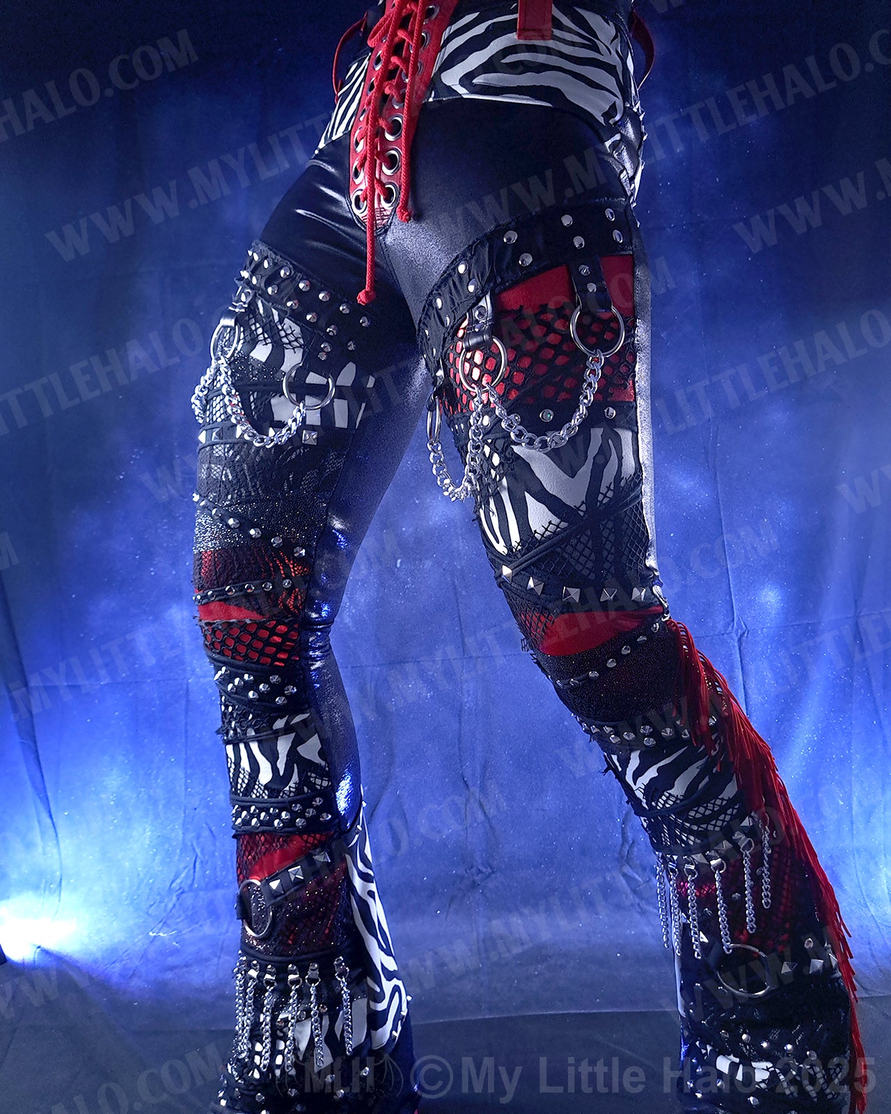 #11 Red, Black & Zebra Collage Flare Pants