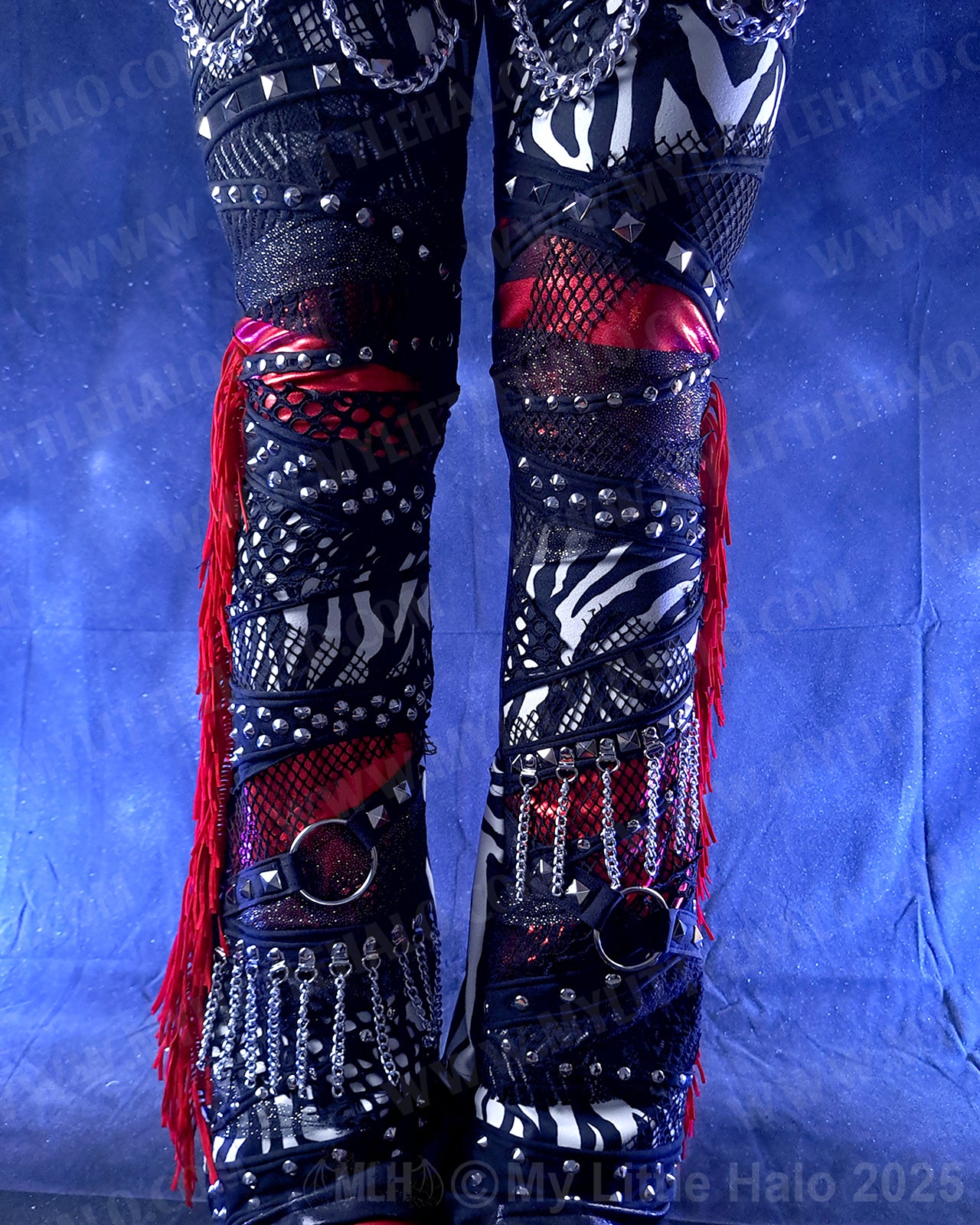 #11 Red, Black & Zebra Collage Flare Pants