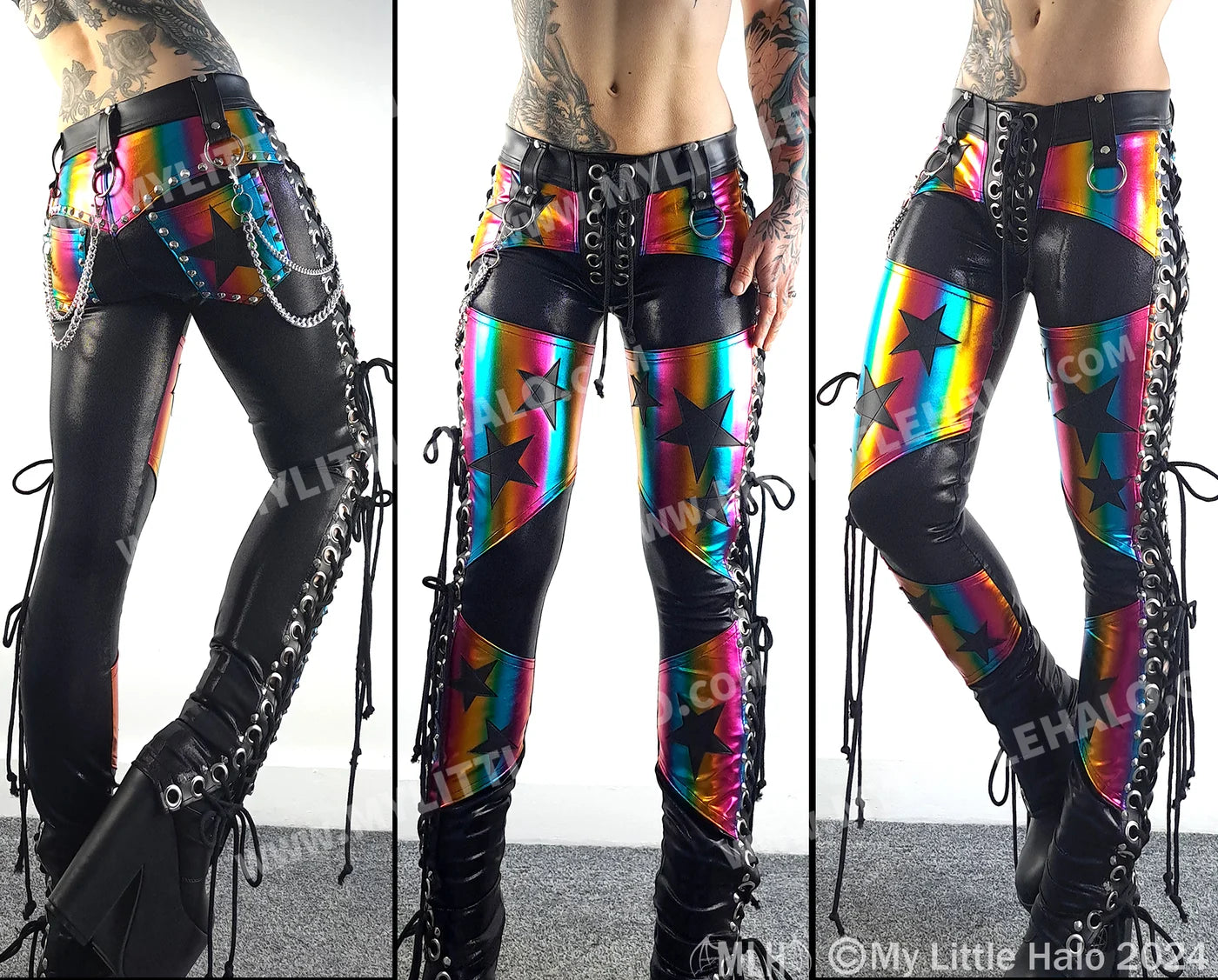 #12 Rainbow Star & Chain Lace Ups