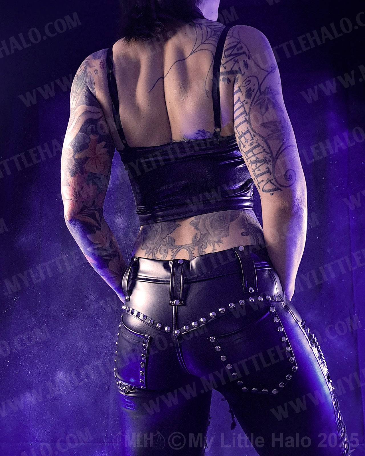 #13 Black Choker Strap Lace up Crop Top