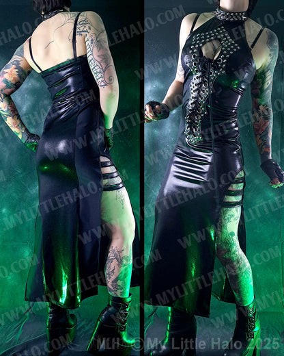 #13 Spiked Peephole Full Length Dress