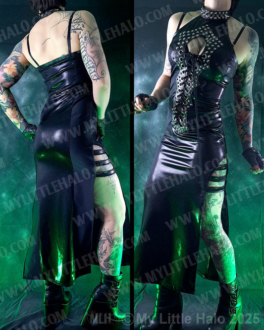 #13 Spiked Peephole Full Length Dress