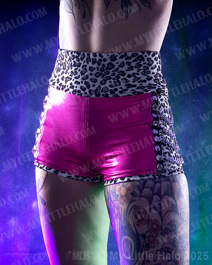 #15 Pink & Cheetah Chain Shorts