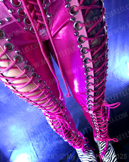 #19 Pink & Silver Lace Ups