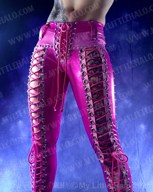 #19 Pink & Silver Lace Ups