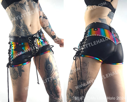 #19 Low Rise Rainbow & Star Shorts