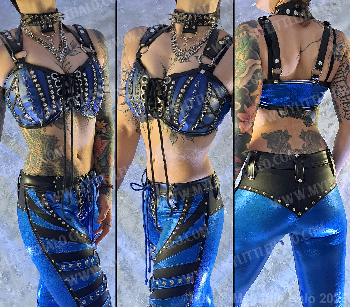 #1 Black & Blue Spiked Bralette