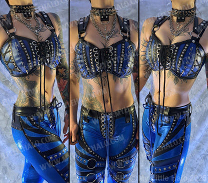 #1 Black & Blue Spiked Bralette