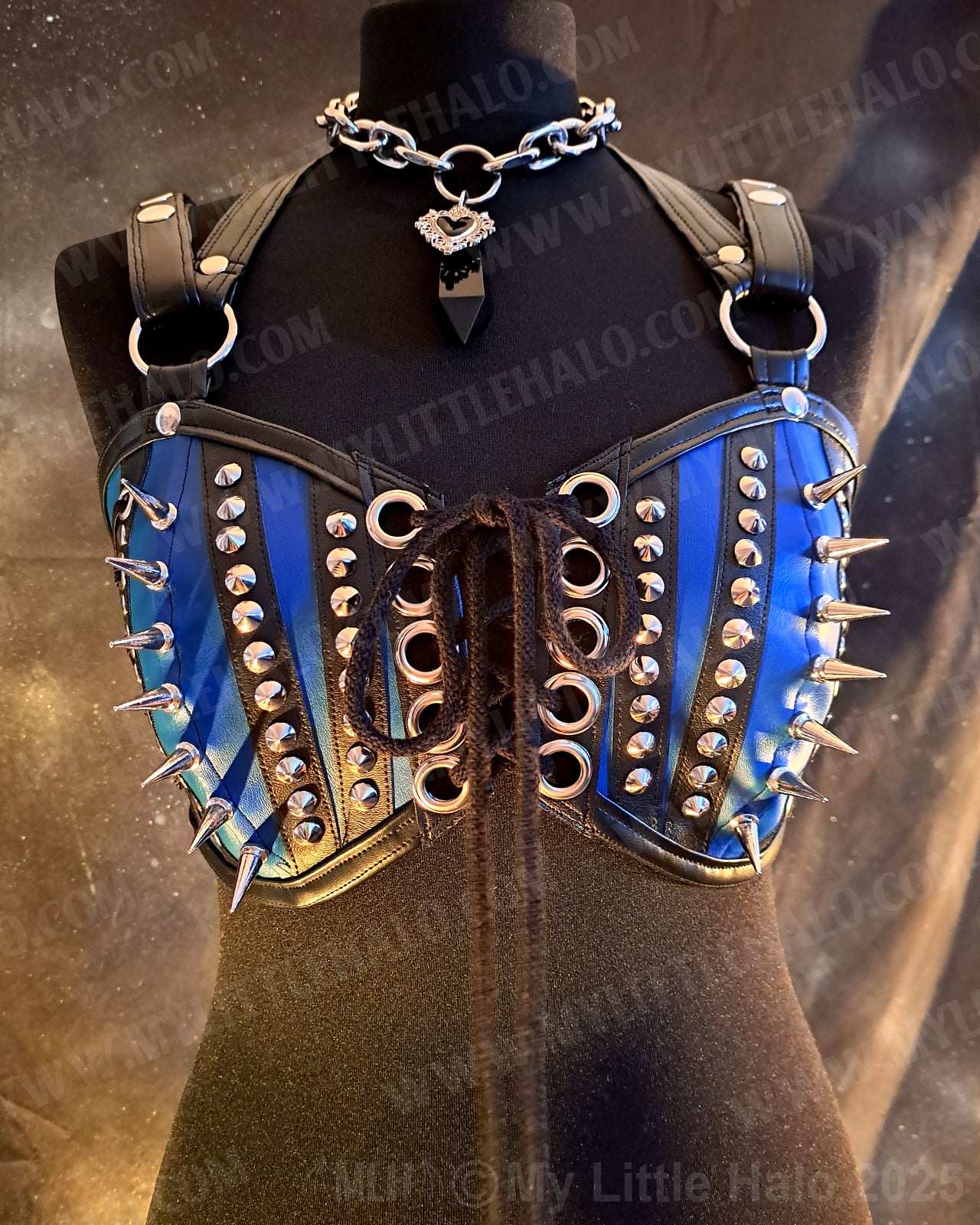 #1 Black & Blue Spiked Bralette