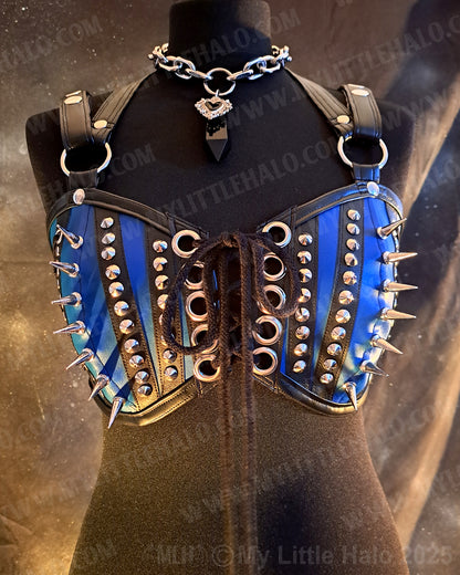 #1 Black & Blue Spiked Bralette