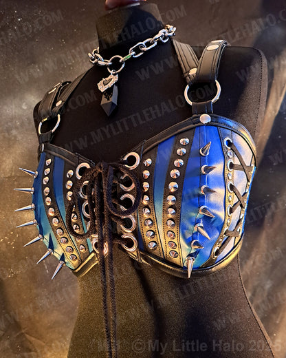 #1 Black & Blue Spiked Bralette