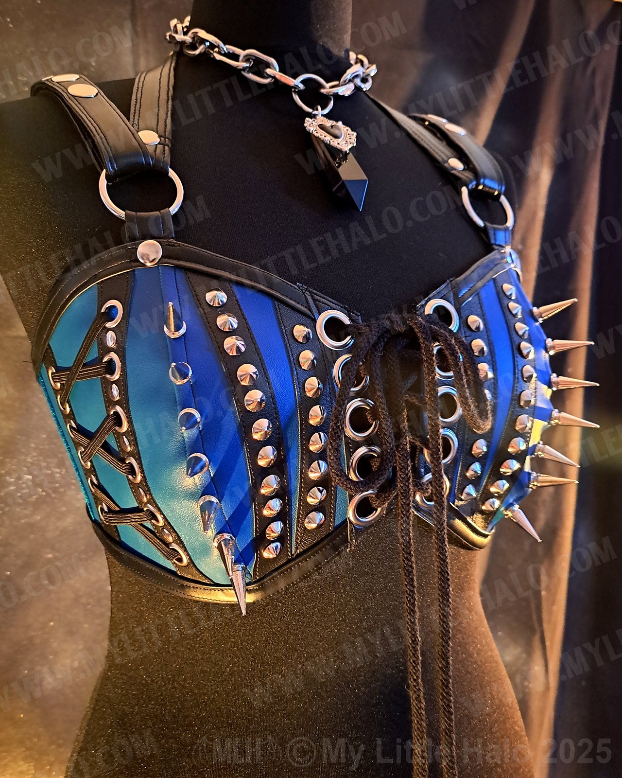 #1 Black & Blue Spiked Bralette