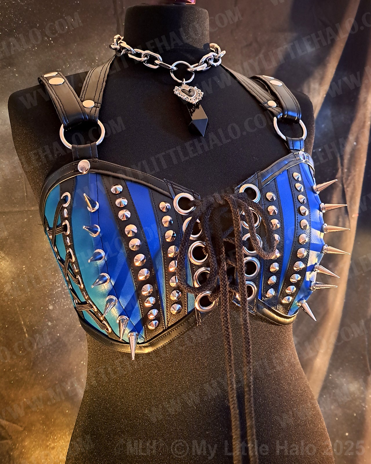 #1 Black & Blue Spiked Bralette