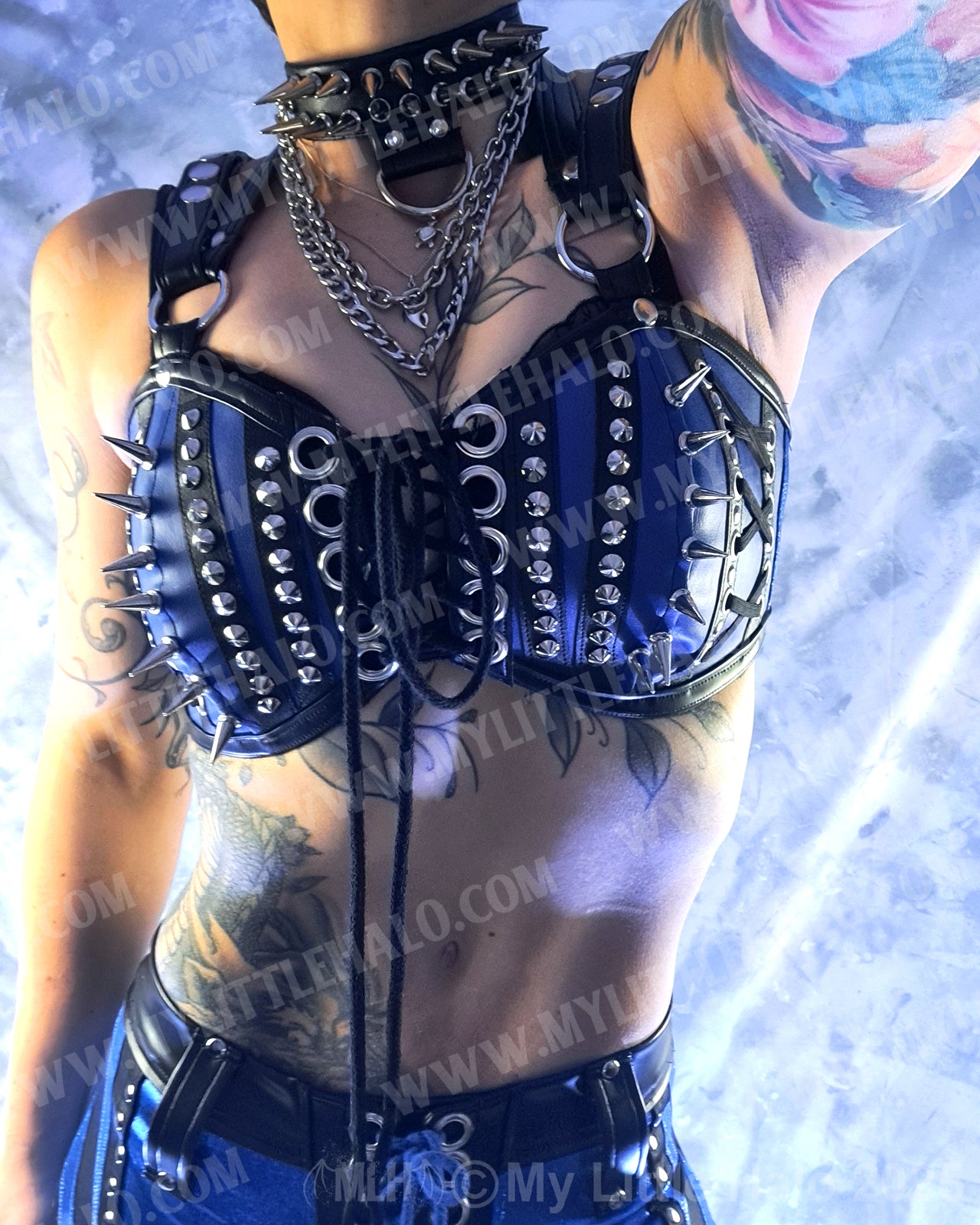 #1 Black & Blue Spiked Bralette