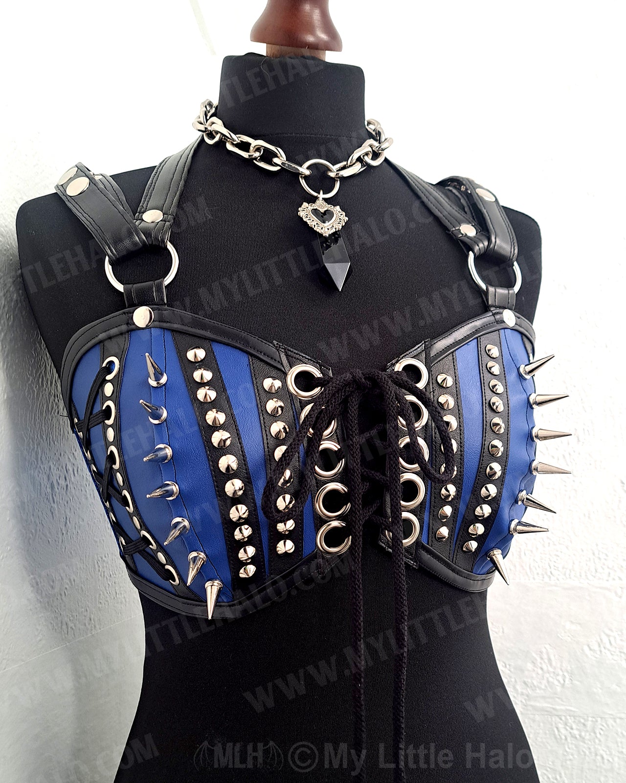 #1 Black & Blue Spiked Bralette