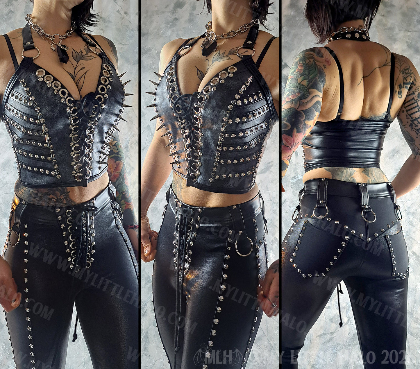 Black & Silver Spiked Bustier #1