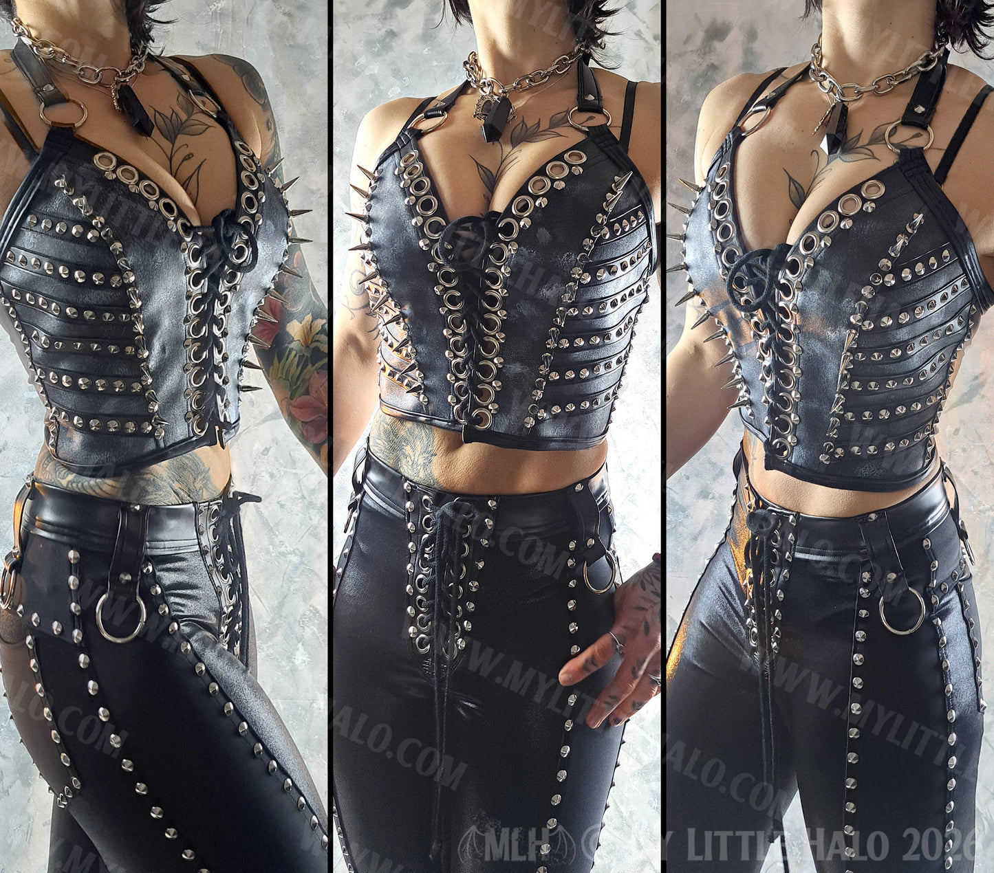 Black & Silver Spiked Bustier #1