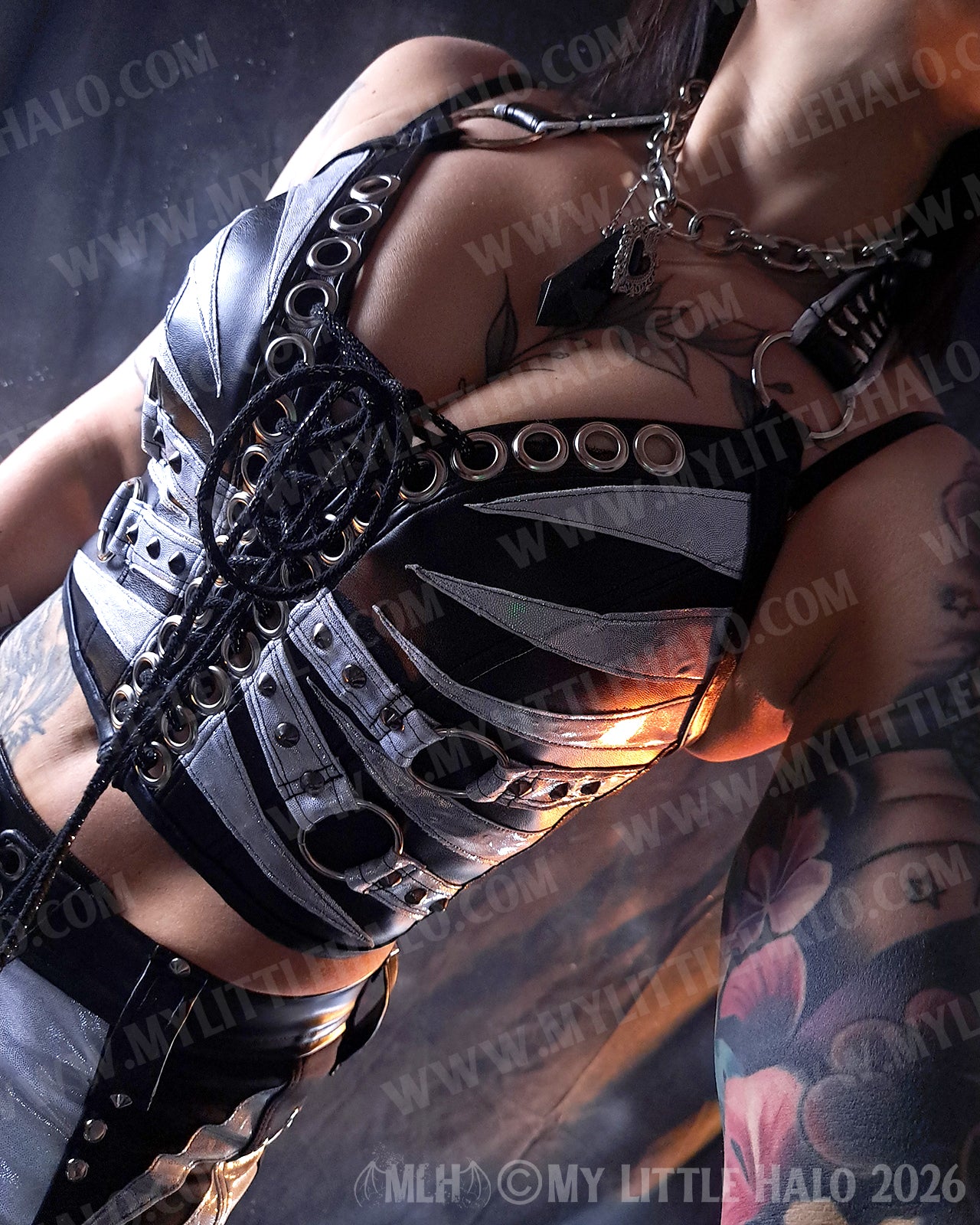 Black & Silver O-ring Bustier #2