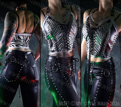 Black & Zebra Print Bustier #2