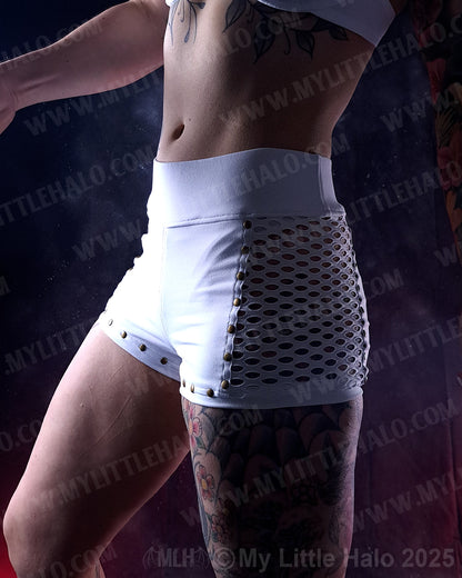 White Fishnet Shorts (Size S)