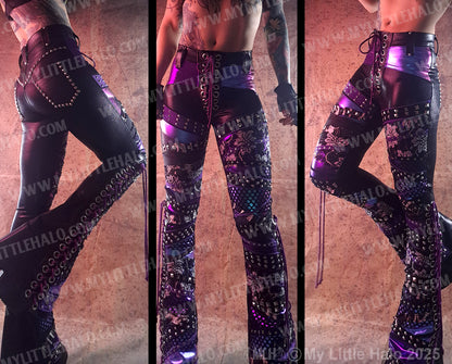 #3 PURPLE & MERMAID LACE UP COLLAGE FLARES