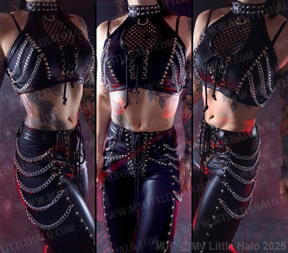 #4 Fishnet & Chains Crop Top