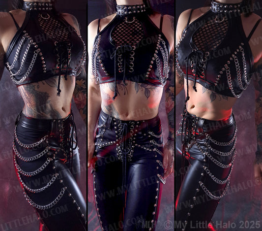 #4 Fishnet & Chains Crop Top