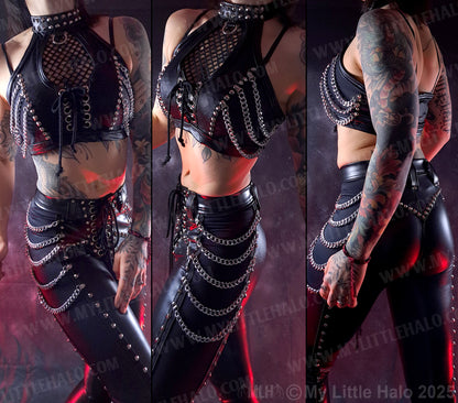 #4 Fishnet & Chains Crop Top