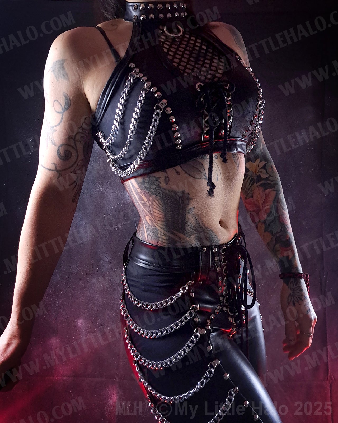 #4 Fishnet & Chains Crop Top