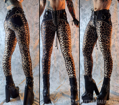 Leopard Print Spandex Skinny Leg Pants #4