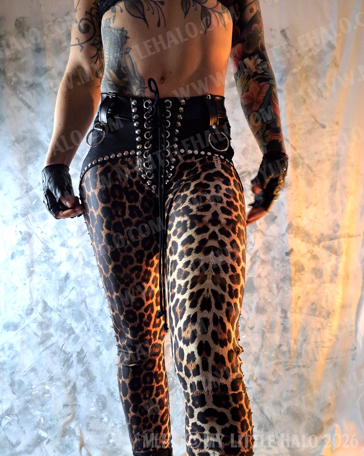 Leopard Print Spandex Skinny Leg Pants #4