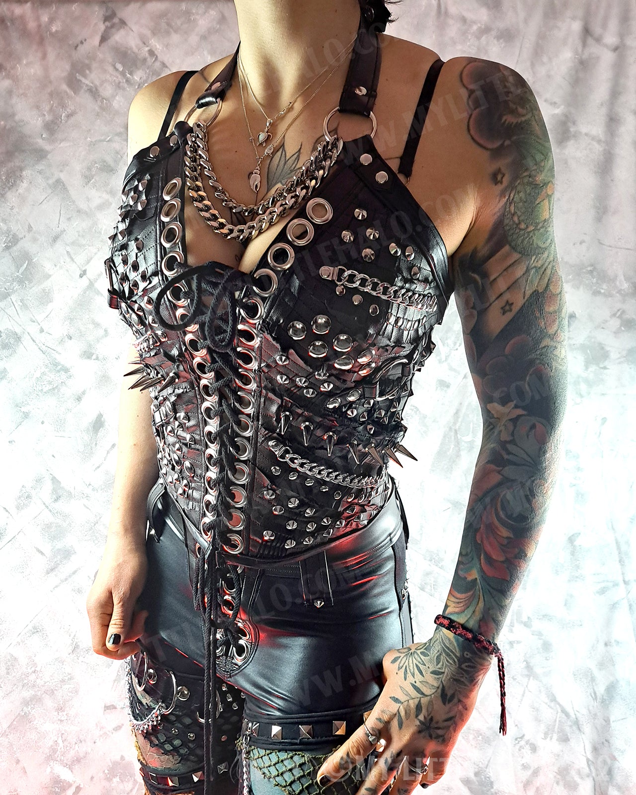 Spiked & Studded Heavy Metal/Goth Bustier #4
