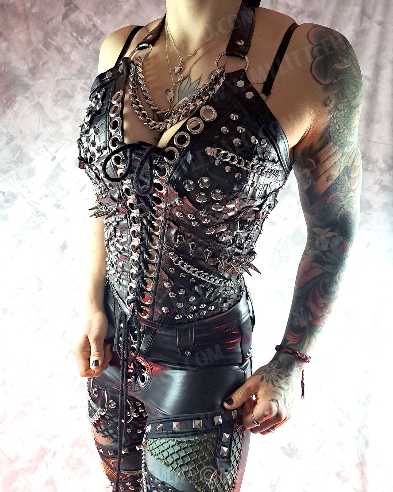 Spiked & Studded Heavy Metal/Goth Bustier #4